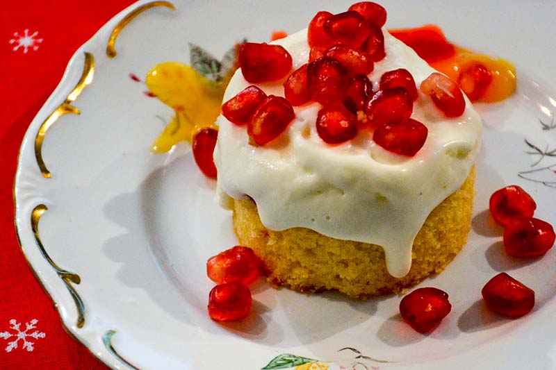 Pomegranate, lemon and feta - cream dessert - Katerina's Kouzina