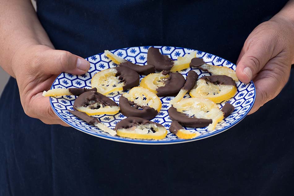 Sugared Lemon Slices With Chocolate