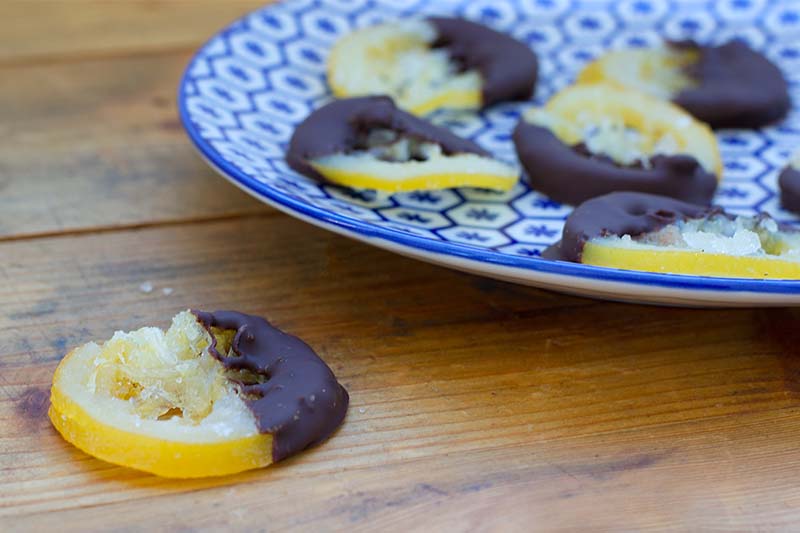 Sugared Lemon Slices With Chocolate - Katerina's Kouzina