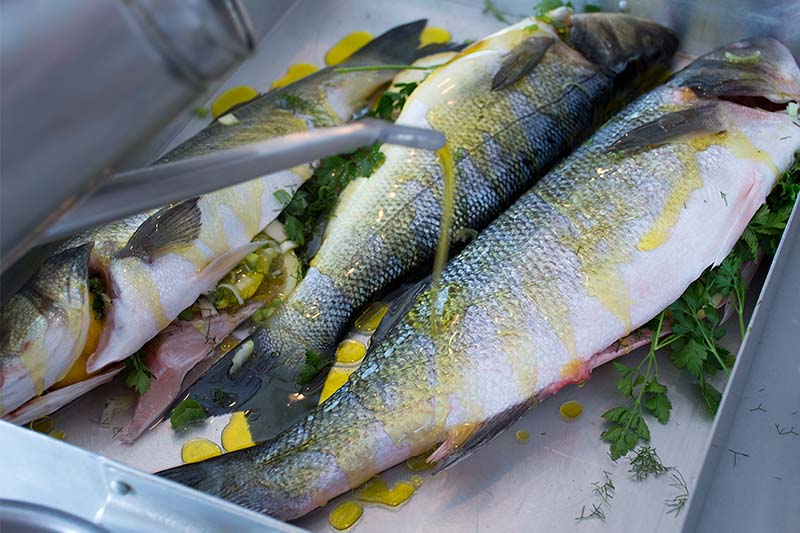 Psari Psito: Oven-baked fish stuffed with herbs - Katerina's Kouzina