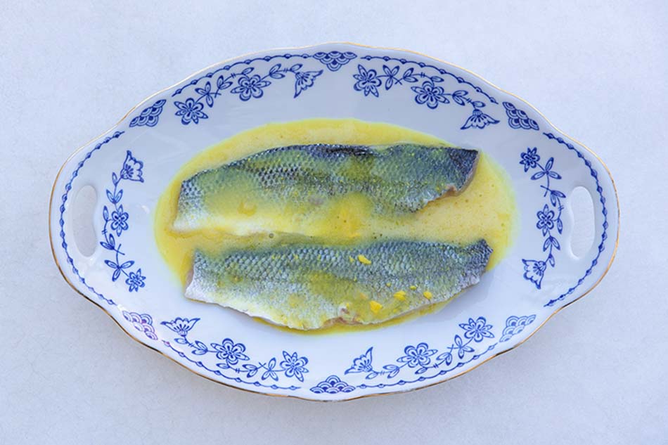 Sea - bass with Poros Lemonade
