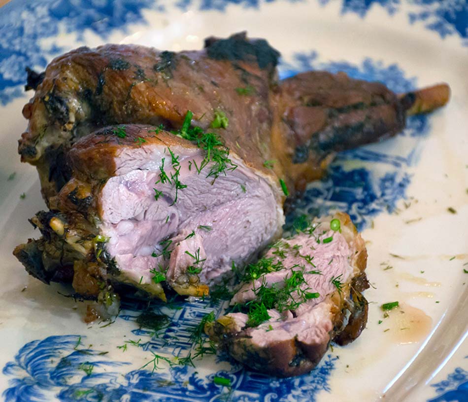 Lamb with dill in the oven