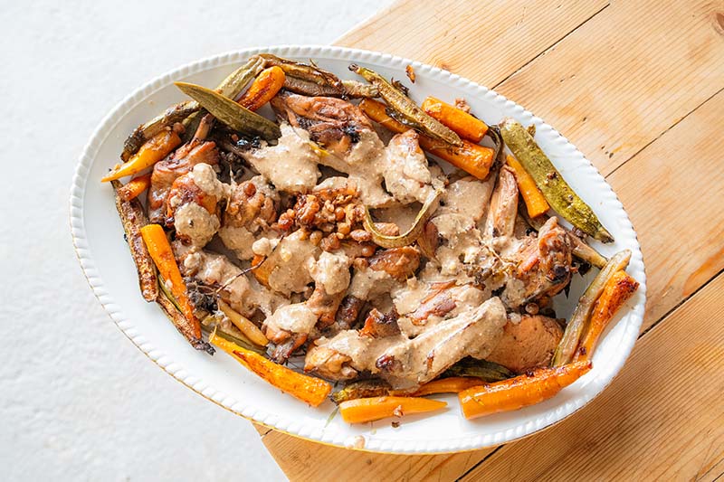 Katerina's Oven-Roasted Chicken with Wine-Soaked Raisins, Walnuts & Citrus - Katerina's Kouzina
