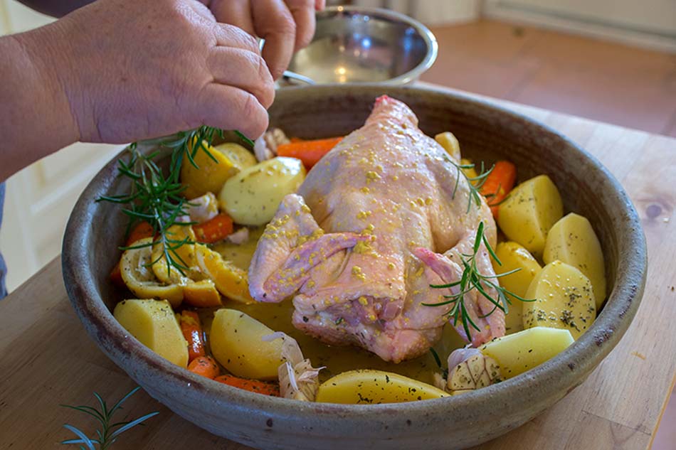 Oven roasted chicken with potatoes