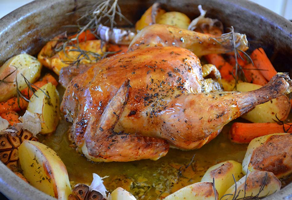 Oven roasted chicken with potatoes